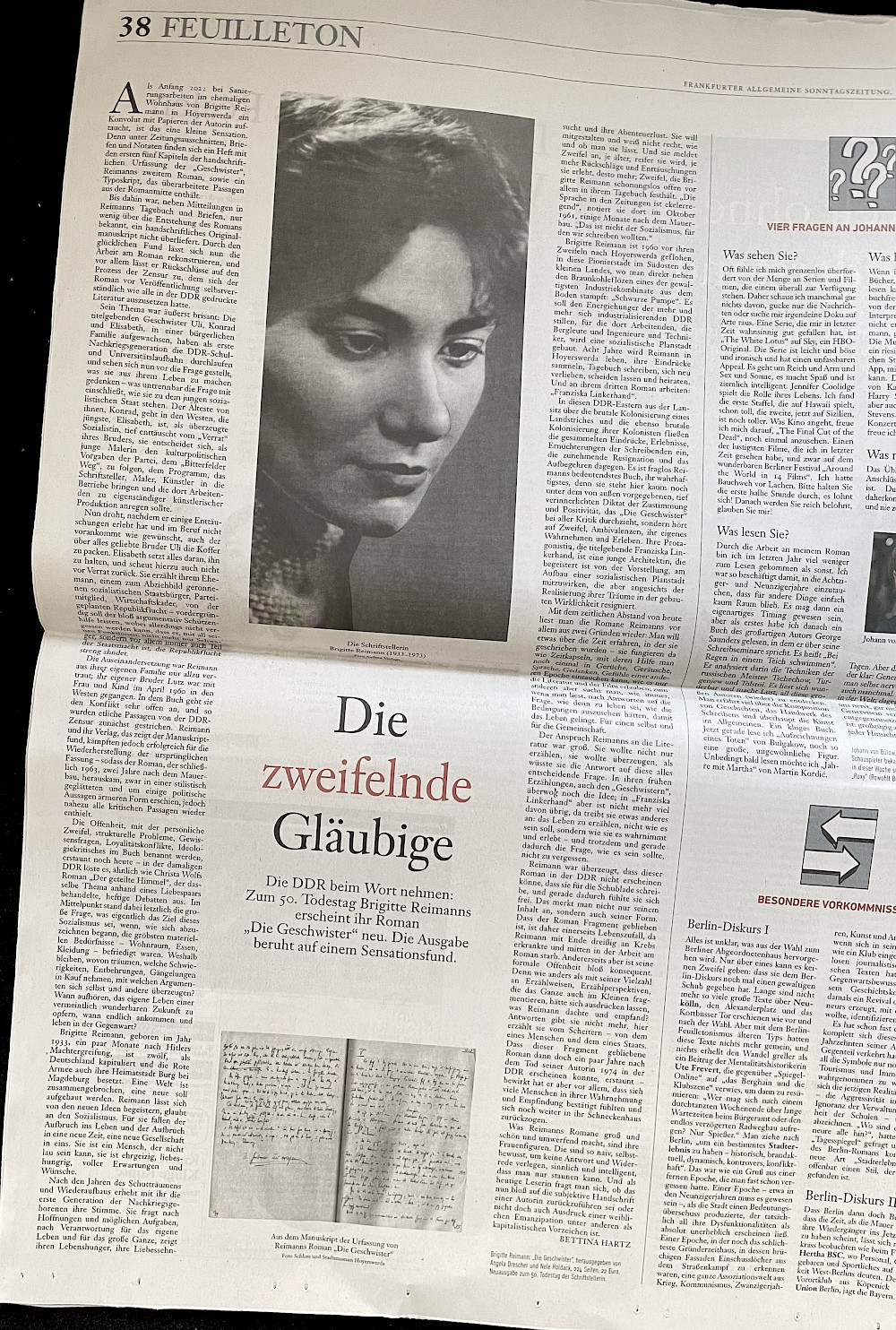 Brigitte Reimann zum 50. Todestag Brigitte Reimann zum 50. Todestag